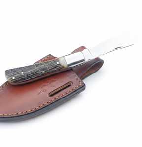 Cuchillo de Camping con Hoja de Acero Inoxidable y Funda de Cuero Marrón, Cuchillo de Supervivencia para Exteriores - Product Image 5