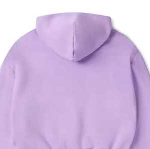 Sudadera con capucha unisex de corte cropped sin cordones, estilo casual, con logo personalizado, de felpa gruesa 100% algodón, para hombre, corte holgado. - Product Image 4