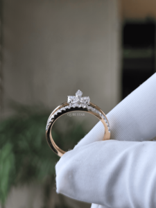 Pear Lab Grown Diamond <b>Cluster</b> Ring 0.55 Ct Gold Floral Split Shank Promise Jewelry for Women - Product Image 2