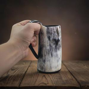 Ensemble de 2 cornes à boire vikings médiévales en corne de buffle pour bière - Product Image 6