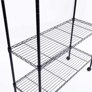 High-Grade 5-Layer Iron <b>Shelf</b> with 1.5\" Nylon Wheels Tough Durable Black Plastic Coating <b>Storage</b> <b>Shelves</b> & <b>Units</b> - Product Image 4