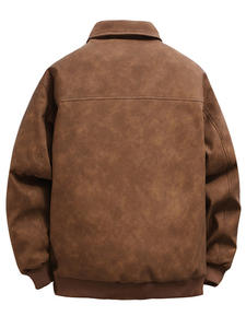 Chaqueta de Cuero Vacuno para Hombre Tallas Grandes, Estilo Otoño Invierno 2026, Chaqueta de Motociclista con Cuello, Abrigo de Algodón, Chaqueta Moderna - Product Image 3