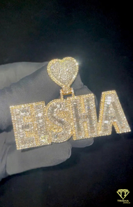 Handmade " EISHA " Name Pendant Necklace Iced Out Fashion Jewelry Gift For Men And Women - Product Image 3