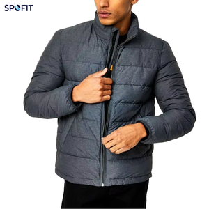 Customized High Quality Men's Winter Embroidered Casual Canvas <b>Jacket</b> <b>Light</b> <b>Weight</b> Thick Stand Collar Warm Waterproof Windproof - Product Image 1