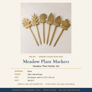 Juego de 6 Marcadores de Plantas de Latón, Etiquetas de Jardín con Forma de Hoja, Etiquetas Metálicas para Plantas, Marcadores de Hierbas - Product Image 2