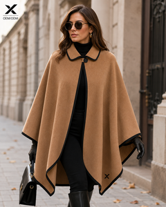 Manteau poncho en laine pour femme X Custom |   Fabricant et fournisseur pakistanais de vêtements d'hiver longs à capuche, teints unis, mode OEM ODM - Product Image 3