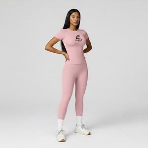 Wholesale Solid <b>Pattern</b> Women's High Waist Quick Dry Yoga <b>Leggings</b> Customizable OME Service with Elastic Waist Closure Pant - Product Image 5