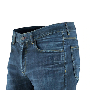 Jeans de mezclilla de corte recto ajustado al por mayor, cintura media, lavado a la piedra, algodón, estilo casual de otoño para hombre - Product Image 2