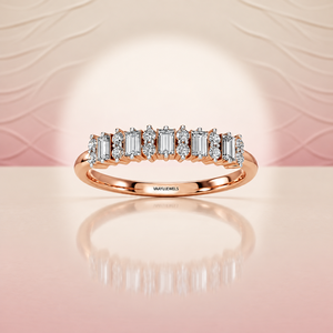 Anillo de Boda de Lujo con Diamantes Cultivados en Laboratorio, Corte Baguette y Redondo, Alternados, en Oro de 10K, 14K, 18K y Plata 925, 935, para Regalo de Aniversario - Product Image 2