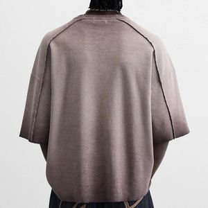 Camisetas de Estilo Urbano con Diseño Personalizado, Corte Regular, 100% Algodón, Hombros Caídos, Camisetas Bordadas de Cuello Redondo y Manga Corta para Hombre - Product Image 5