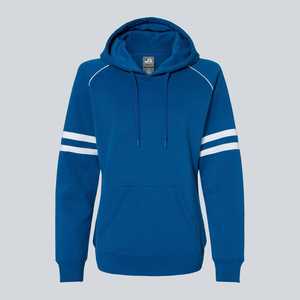 Sweat à capuche décontracté en toile unie bleu pour femme, logo personnalisable sur le devant, prix abordable, livraison mondiale pour les saisons automne/hiver/printemps - Product Image 1