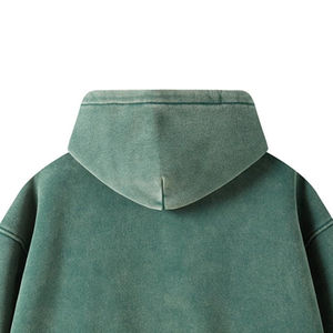 Sudadera con capucha prémium para hombre, con cremallera, efecto descolorido por el sol y lavado ácido, de peso pesado, oversize, holgada, con hombros caídos, manga larga, estilo streetwear - Product Image 4