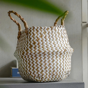 Cesta de mimbre estilo bohemio, disponible en todos los tamaños, para almacenamiento en el hogar, maceta, cesta para ropa sucia y compras con asa, venta al por mayor, exportación desde Vietnam - Product Image 3