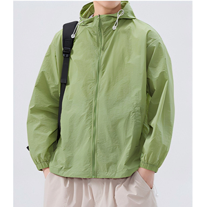 Custom Design Nylon Men's Windbreaker <b>Jacket</b> <b>Zip</b>-<b>up</b> Waterproof Windproof Stand Collar for Casual Outdoor Activities Canvas - Product Image 4