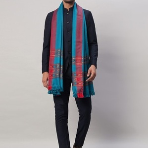 Chales de Lana para Hombre Hechos en Pakistán, Estilo Afgano, Antibacterianos, Resistentes al Viento, Transpirables, de Invierno, con Rayas Balochi, Jacquard - Product Image 3