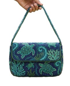 Sac bandoulière moderne brodé de perles, motif soleil, lune et étoiles, sac de soirée artisanal pour événements, accessoire de mode, pochette - Product Image 2
