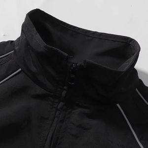 Pantalon de jogging streetwear personnalisé à capuche, décontracté, noir, taille haute, unisexe, coupe large, réfléchissant, coupe-vent, style survêtement - Product Image 4