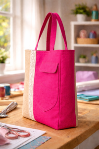 Bolsa de Mano Personalizada de Lona Juco para Mujer, con Cierre Abierto, Color Sólido, Ecológica y Reutilizable para Compras - Product Image 2
