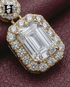 Luxury <b>Emerald</b> Cut Diamond <b>Pendant</b>, 14K/18K Gold Halo Setting Fine Jewelry by Heerak Diamonds - Product Image 2