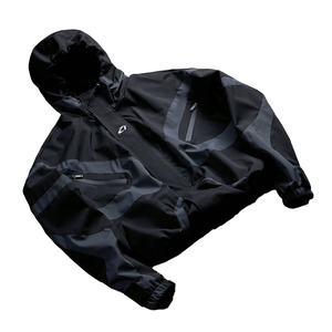 Top Quality Windbreaker Fabric Hoodies for Men Long Sleeve Big Zipper Pockets Custom Men Waterproof Windbreaker Men's <b>Jackets</b> - Product Image 4