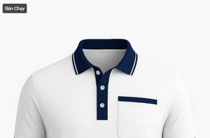 เสื้อโปโลชาย สีขาวกรมท่า มีกระเป๋า แบบสั่งทำพิเศษ - Product Image 1
