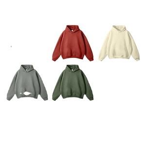 Sweat-shirts surdimensionnés personnalisés pour hommes, logo personnalisé, haute qualité, 600 grammes, 100% coton molletonné, pull-over uni imprimé, hiver 2025, vente en gros - Product Image 4