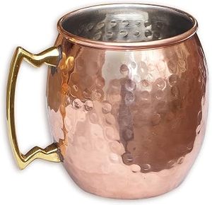 Handmade Hammered Copper <b>Mug</b> With <b>Gold</b> Handle Vintage Beer Drinking Cup Heat Resistant Cocktail <b>Mug</b> For Party Use - Product Image 1