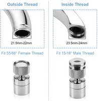 Kinglions 360 robinet pivotant pivotant avec buse à filetage externe robinet pulvérisateur à double fonction pour salle de bains balcon cuisine