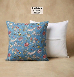Funda de Cojín Cuadrada con Estampado a Mano 24x24, Decoración Bohemia para el Hogar - Product Image 2
