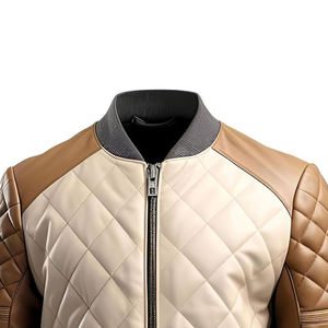Fashionable Trend High Street Solid Color <b>Men's</b> <b>Leather</b> <b>Jacket</b> Casual Waterproof Breathable Winter Customizable Logo Designer - Product Image 5