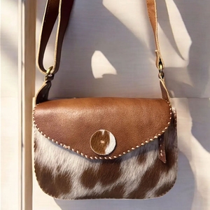 Bolso de Hombro para Mujer, Elegante, Casual, para Uso Diario, Impermeable, Bordado, de Cuero, Bolso Tote con Pelo de Vaca, Bolso de Mano - Product Image 2