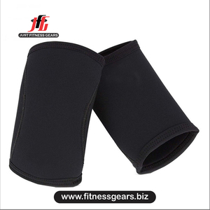 Genouillère en néoprène noir avec bordure rouge, à enfiler, compression, soutien, respirante, protection universelle unisexe toutes saisons - Product Image 6