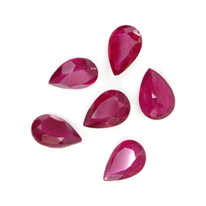 Rubis naturels de Bangkok, formes poire calibrées 8x11mm, pierres précieuses de rubis naturelles facettées en vrac pour la fabrication de bijoux, prêtes à l'emploi - Product Image 5