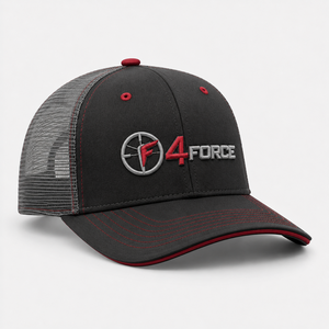 หมวกแก๊ป 4FORCE ทรง Trucker 6 แผง ตาข่ายปักโลโก้  สำหรับผู้ใหญ่  ใส่ได้ทุกเพศ  ปรับขนาดได้  สีดำ แดง เทา  มีจำหน่ายแล้ว - Product Image 4