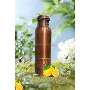 Botella de Agua de Cobre Ecológica y Duradera para Deportes, Viajes, Yoga, Gimnasio, Oficina, Senderismo, Uso al Aire Libre, 1000 ml, Varios Tamaños, con Pajita Abatible - Product Image 1