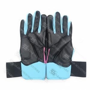 Nouveau noir blanc couleur combinaison longue manchette Baseball gants de frappe respirant léger confortable crochet boucle fermeture - Product Image 6