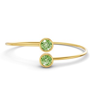 Brazalete Cleo Flexi de Oro Blanco de 14 Quilates con Diamante de Laboratorio Verde Océano (1 Ct.) Tw. Colección de Pulseras y Brazaletes para Bodas al por Mayor - Product Image 3