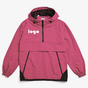 Unisex <b>Pink</b> Hooded Softshell <b>Jacket</b> Quarter Zip <b>Waterproof</b> Windproof Casual Solid Color Polyester Loose Fit Streetwear Winter - Product Image 1