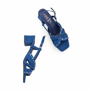 Sandales habillées bleu marine élégantes de haute qualité pour femmes, à brides croisées, plates, chic, à bout ouvert et bride arrière - Product Image 4