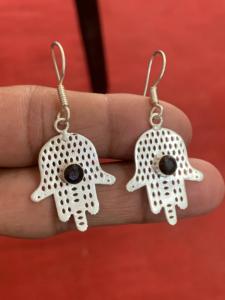 Ha Gems German Silver Gemstone Handmade Natural Stone <b>Drop</b> <b>Earrings</b> for Wedding Party For Women Jewelry June Birthstone Cutout - Product Image 3