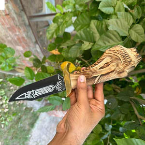 ขวานไวกิ้งแบบดั้งเดิมทำมือ สไตล์นอร์ดิก ใบมีดเหล็กกล้าคาร์บอน ด้ามไม้ สำหรับตั้งแคมป์ ล่าสัตว์ ตัดไม้กลางแจ้ง - Product Image 5