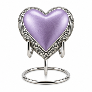 Green Brass Engraved Heart <b>Keepsake</b> Pet Cremation Urn with Stand European Style Eco-Friendly <b>Ashes</b> Memorial - Product Image 4
