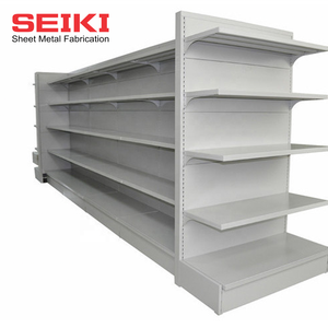 Exhibidor Metálico Personalizado de Alta Resistencia, Estante de Supermercado de Doble Cara con Estantes Ajustables, Instalación Rápida para Comercio Minorista - Product Image 3