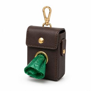 Dispensador de bolsas para excrementos de mascotas de lujo en piel sintética con gancho metálico, soporte personalizado para bolsas de caca de perro - Product Image 3
