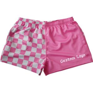 Shorts de rugby à carreaux bicolores personnalisés pour femmes, avec poches, impression par sublimation - Product Image 1