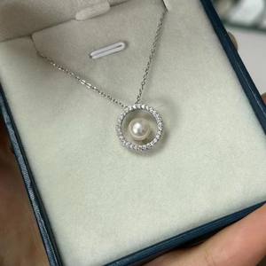 Pendentif en argent pur S925 avec une seule perle et une chaîne de clavicule mignonne, design de niche de célébrité d'Internet, colliers fins pour femmes - Product Image 2