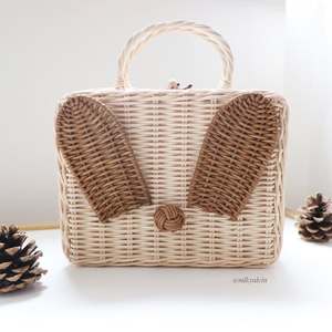 Maletas blancas Juego de regalo para niños Mini caja de maleta de ratán con asa Equipaje de viaje Maletín de mano - Product Image 6