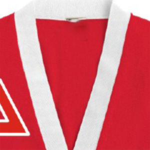 Cardigan en tricot rouge pour homme, col en V, manches longues, fermeture boutonnée, motif géométrique, style automne, coupe classique - Product Image 6