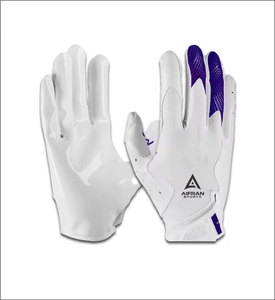 Guantes Deportivos Blancos para Receptor de Fútbol Americano, con Agarre Completo en los Dedos, Antideslizantes, con Tela para Prácticas al Aire Libre - Product Image 3