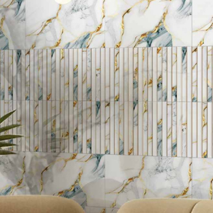 Carrelage mural en céramique effet marbre blanc 300x600 pour les intérieurs de bureaux modernes et les applications de bâtiments commerciaux professionnels - Product Image 3